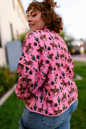 TABY ORIGINAL: Rebel Rose Quilted Jacket In Sizes XS-5X!** PREORDER***
