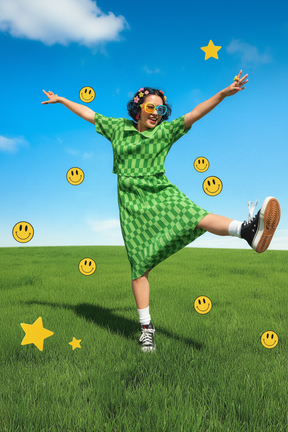 TABY ORIGINAL: Green Grid Plisse Skirt Set In Sizes XS-5X***