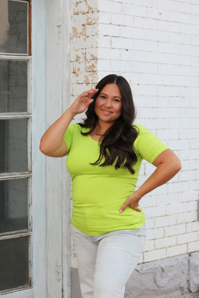 TABY ORIGINAL: Versa Tee In GREEN APPLE* IN SIZES XS-5X** BUNDLE AND SAVE***