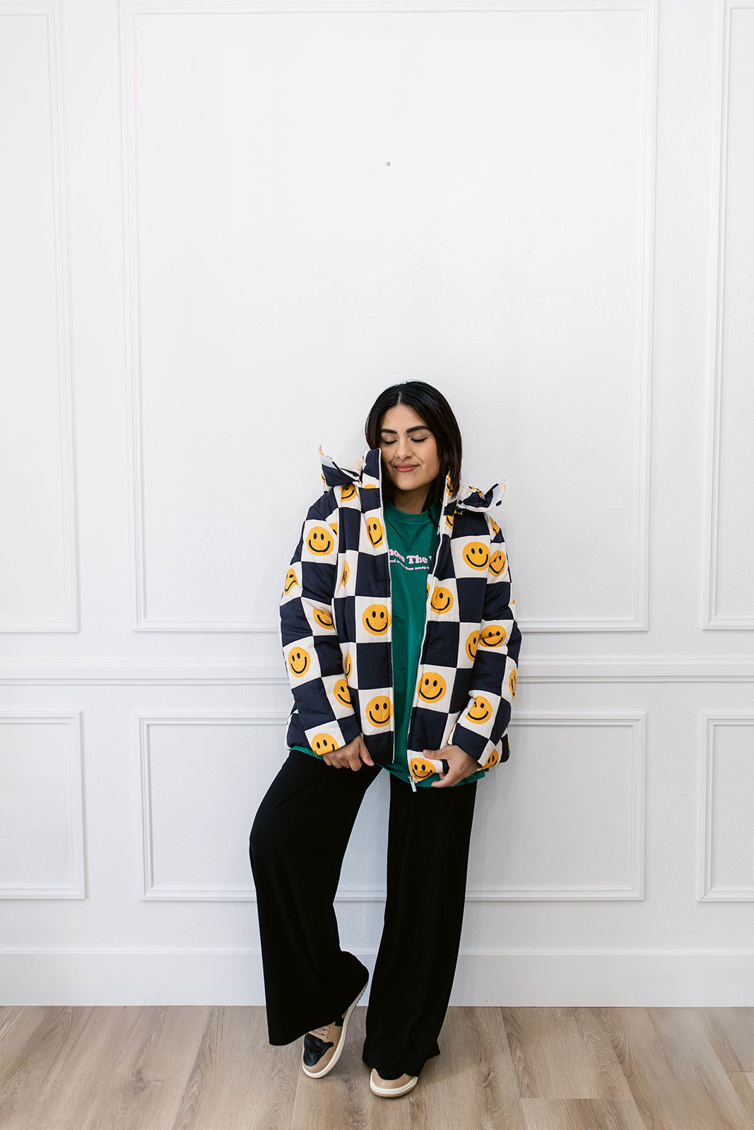 TABY ORIGINAL: Happily Checked Out Puffer Coat In Sizes XS-5X!***