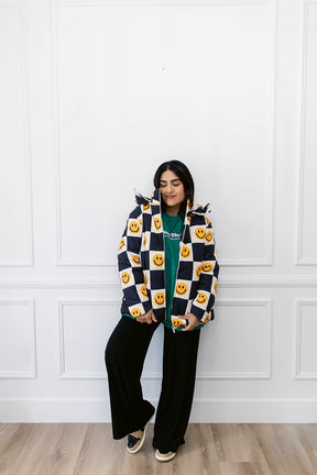 TABY ORIGINAL: Happily Checked Out Puffer Coat In Sizes XS-5X!***