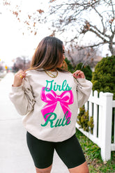 TABY ORIGINAL: Girls Rule Pullover Crew Neck in SAND*** In Sizes XS-5X!***