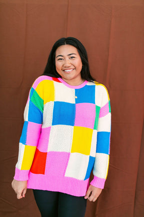 TABY ORIGINAL: Mixed Signals Color Blocking Sweater*** Sizes XS-5X!*** PREORDER PROMO***