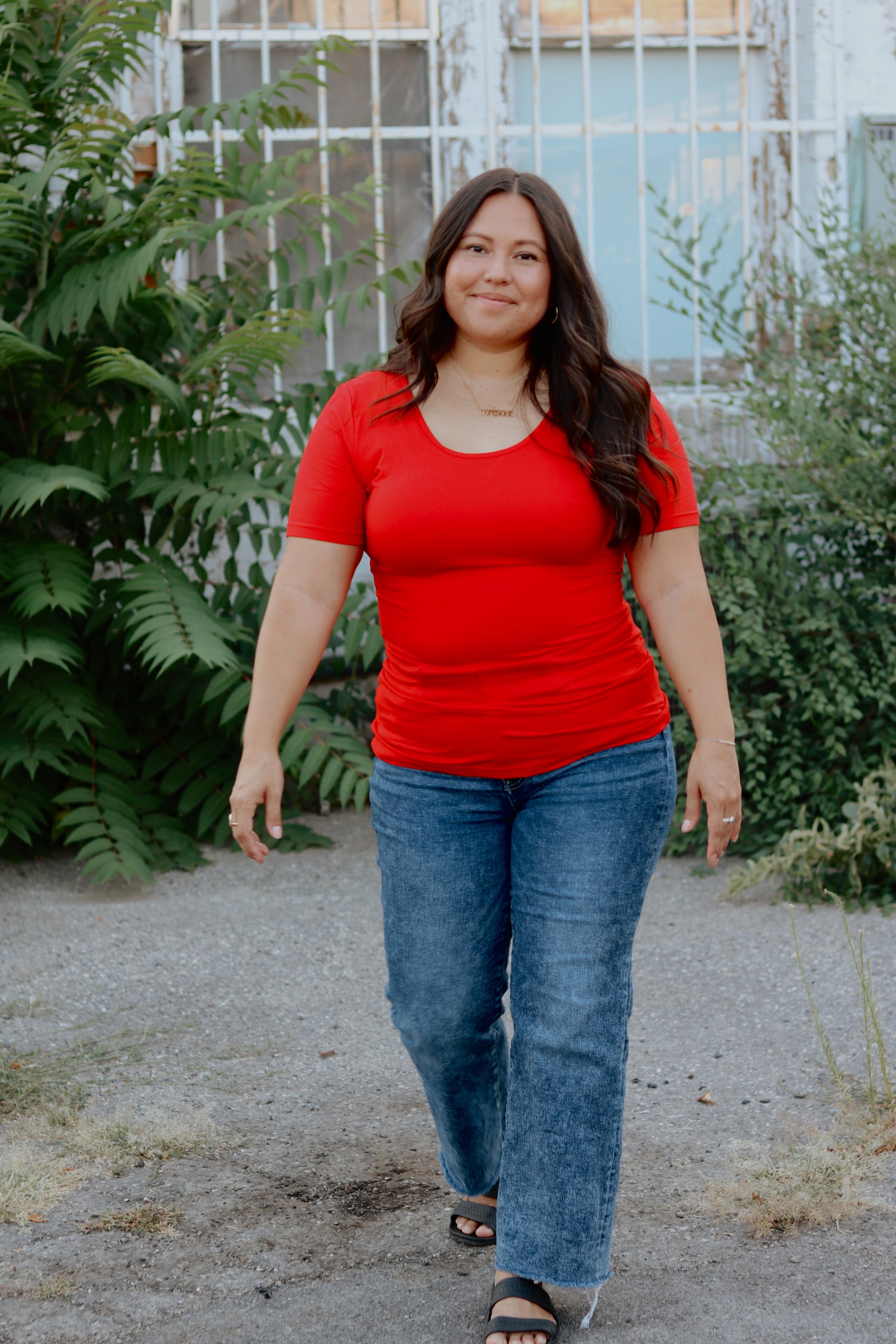 TABY ORIGINAL: Versa Tee In RED*** IN SIZES XS-5X** BUNDLE AND SAVE***