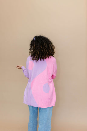 TABY ORIGINAL: The Yin To My Yang Cardigan In LAVENDER & PINK** In Sizes XS-5X!***