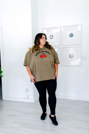 TABY ORIGINAL DESIGN: Doing My Best Boxy Tee In OLIVE **