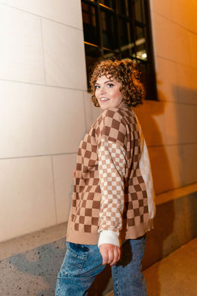 TABY ORIGINAL: Your Move Checkered Cardigan In Sizes XS-5X!***