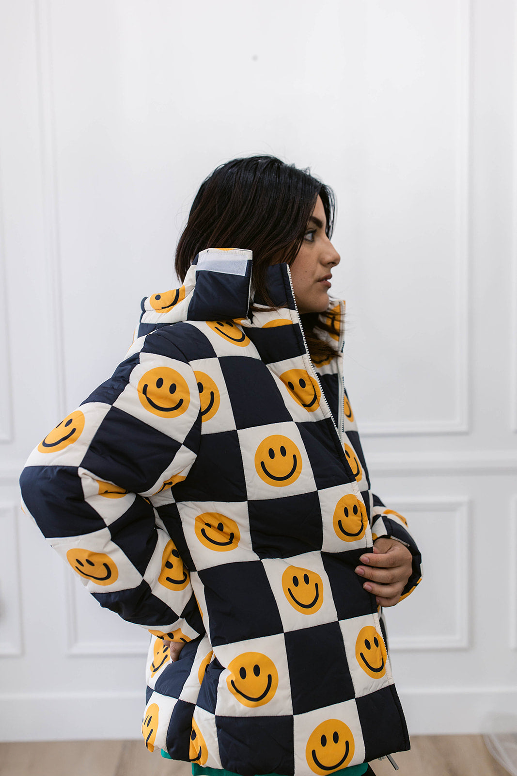 TABY ORIGINAL: Happily Checked Out Puffer Coat In Sizes XS-5X!***