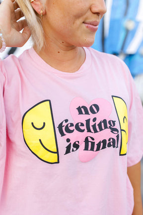 TABY ORIGINAL: No Feeling Is Final Boxy Tee In PINK***