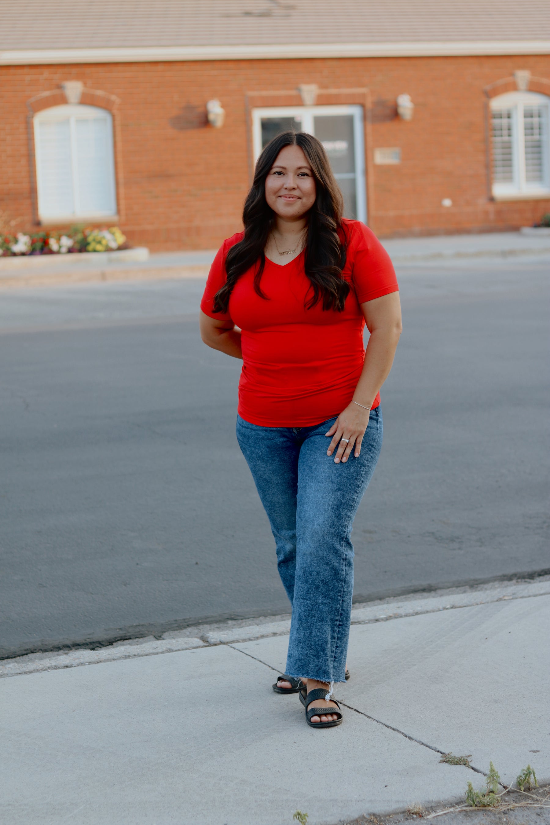 TABY ORIGINAL: Versa Tee In RED*** IN SIZES XS-5X** BUNDLE AND SAVE***