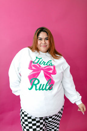 TABY ORIGINAL: Girls Rule Pullover Crew Neck in Sizes XS-5X!***