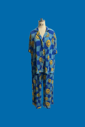 TABY ORIGINAL: Turn That Frown Upside Down Plisse Pant Set In Sizes XS-5X** PREORDER PROMO**