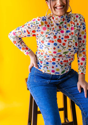 TABY ORIGINAL: Mañana Será Bonito Peekaboo Mesh top IN SIZES XS-5X***