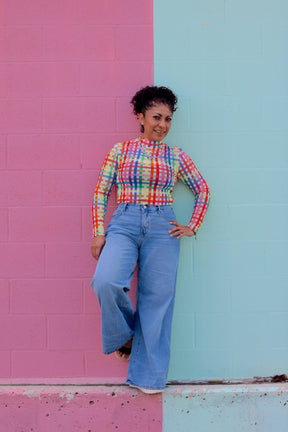 TABY ORIGINAL: Get Noticed Peekaboo Mesh top IN SIZES XS-5X***