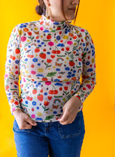 TABY ORIGINAL: Mañana Será Bonito Peekaboo Mesh top IN SIZES XS-5X***
