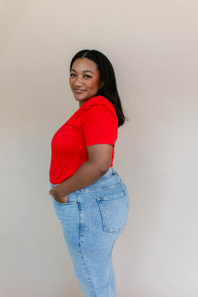 TABY ORIGINAL: Versa Tee In RED*** IN SIZES XS-5X** BUNDLE AND SAVE***