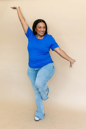 TABY ORIGINAL: Versa Tee In NEW YEAR BLUE*** IN SIZES XS-5X** BUNDLE AND SAVE***