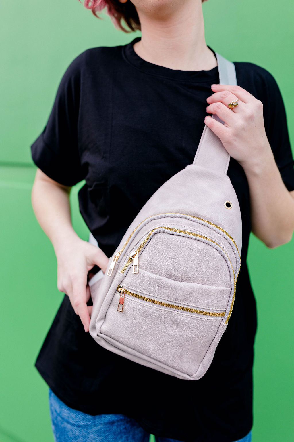 Follow Your Own Path Sling Bag In STONE***