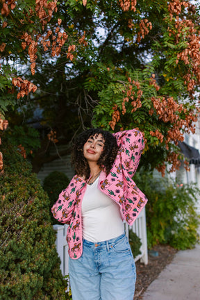 TABY ORIGINAL: Rebel Rose Quilted Jacket In Sizes XS-5X!** PREORDER***