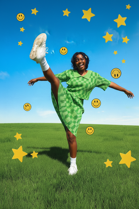 TABY ORIGINAL: Green Grid Plisse Skirt Set In Sizes XS-5X***