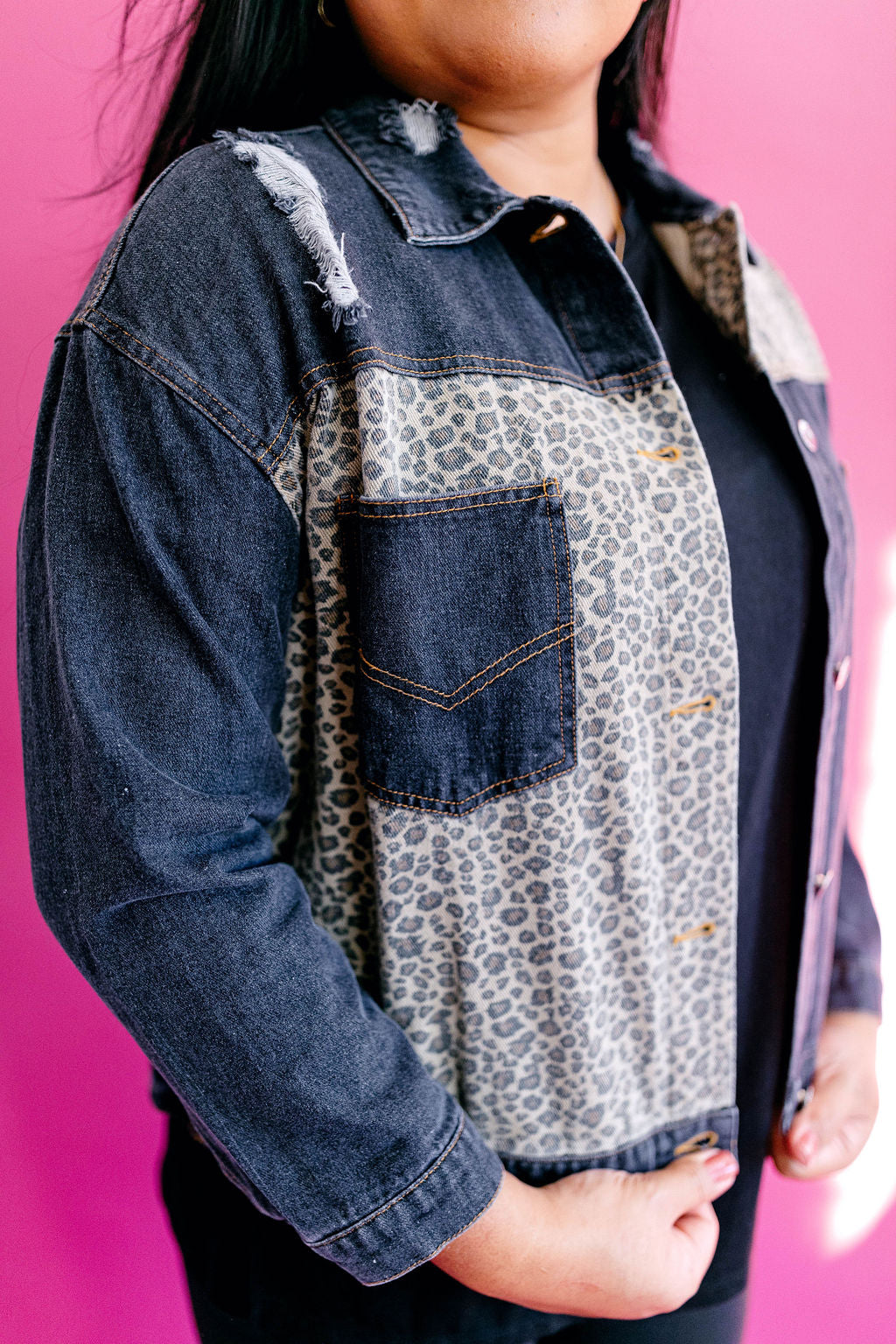 Goodness Gracious Denim Jacket In CHARCOAL*** TABY'S PICK