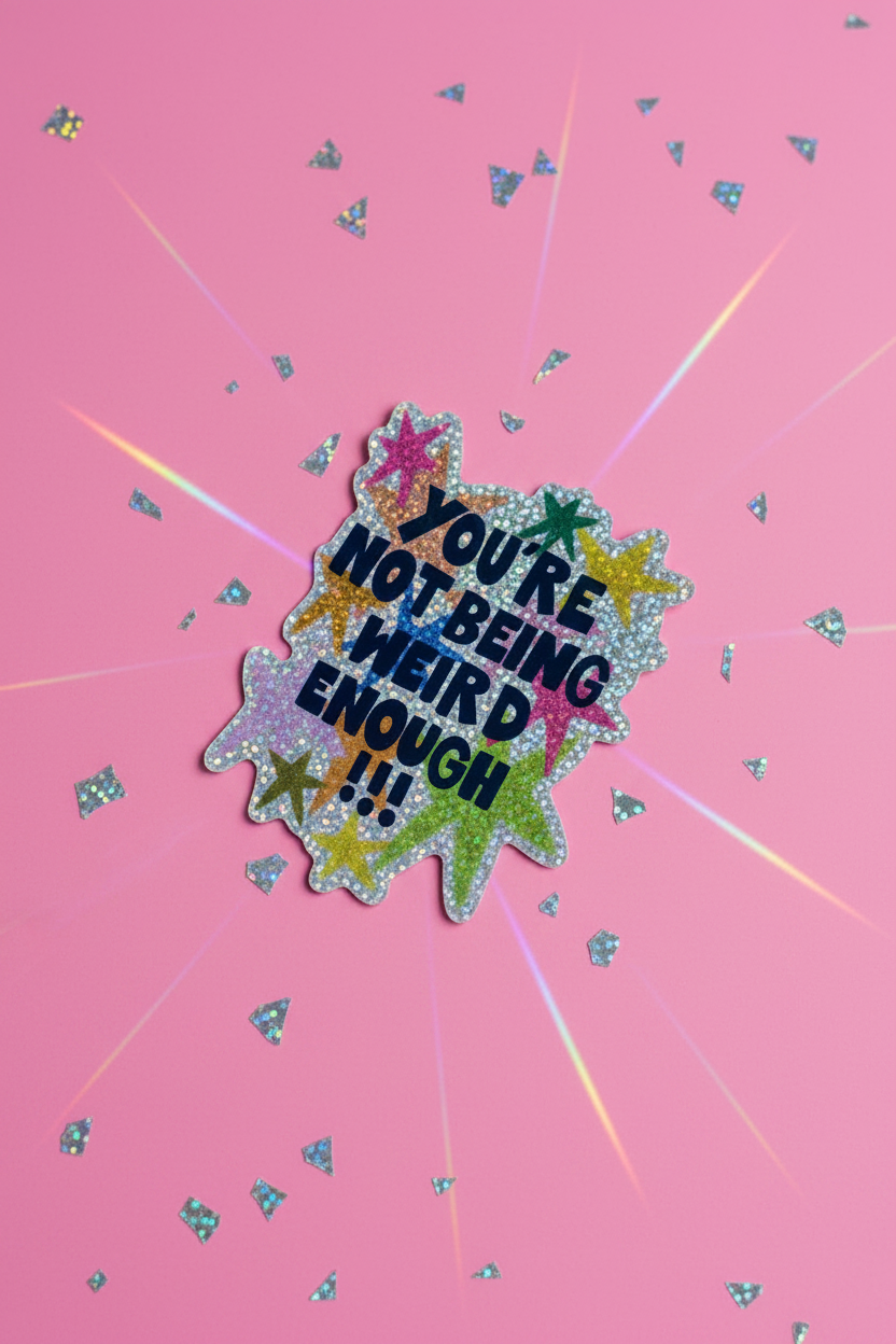 You're Not Being Weird Enough Holographic Sticker
