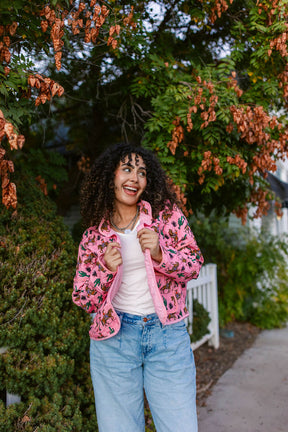 TABY ORIGINAL: Rebel Rose Quilted Jacket In Sizes XS-5X!** PREORDER***