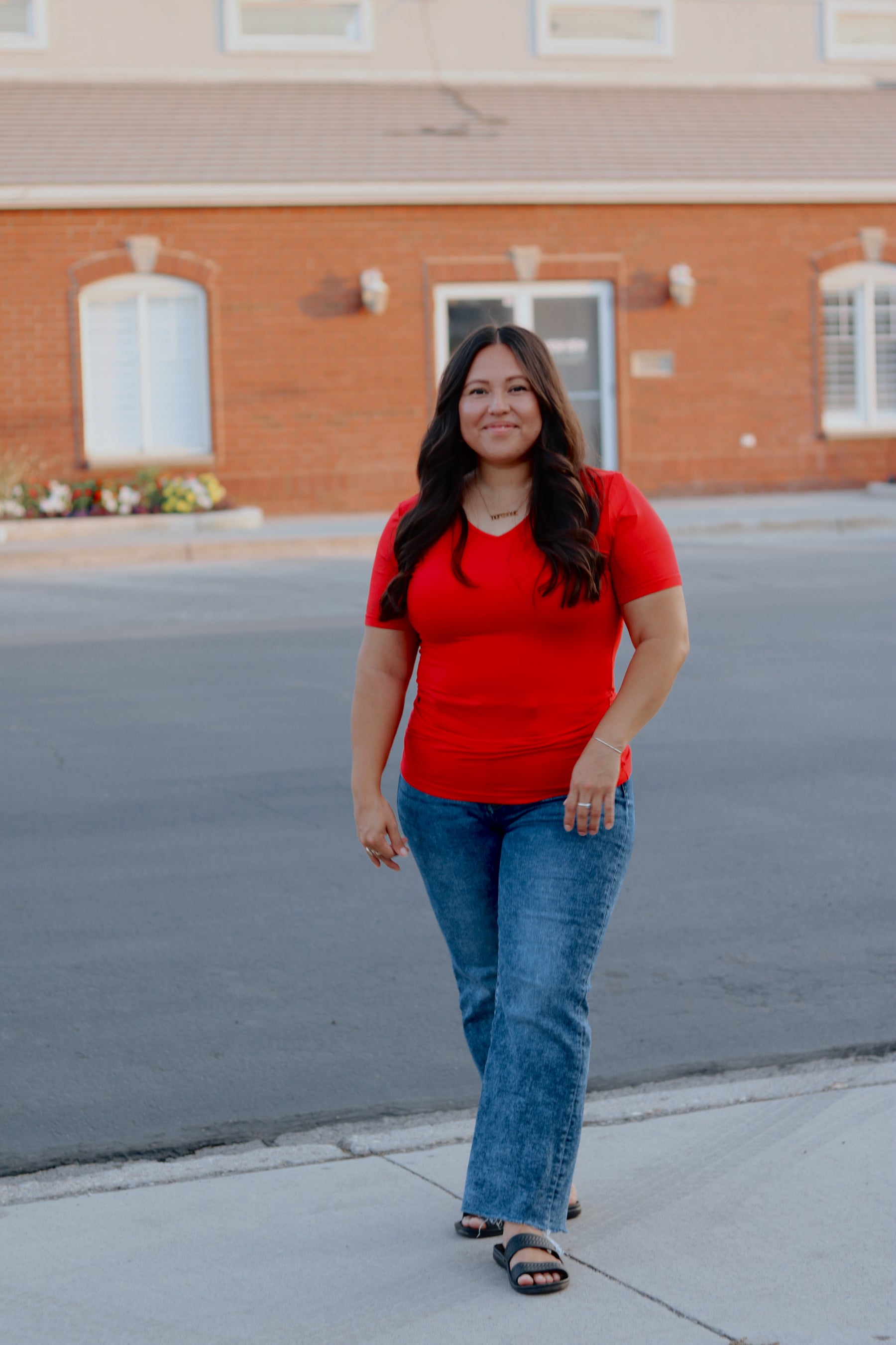 TABY ORIGINAL: Versa Tee In RED*** IN SIZES XS-5X** BUNDLE AND SAVE***