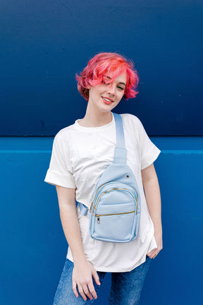 Follow Your Own Path Sling Bag In BABY BLUE***