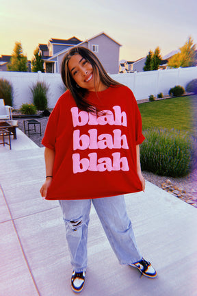 TABY ORIGINAL: BLAH BLAH Blah Boxy Tee In Sizes XS-5X!*** PREORDER***