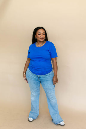 TABY ORIGINAL: Versa Tee In NEW YEAR BLUE*** IN SIZES XS-5X** BUNDLE AND SAVE***