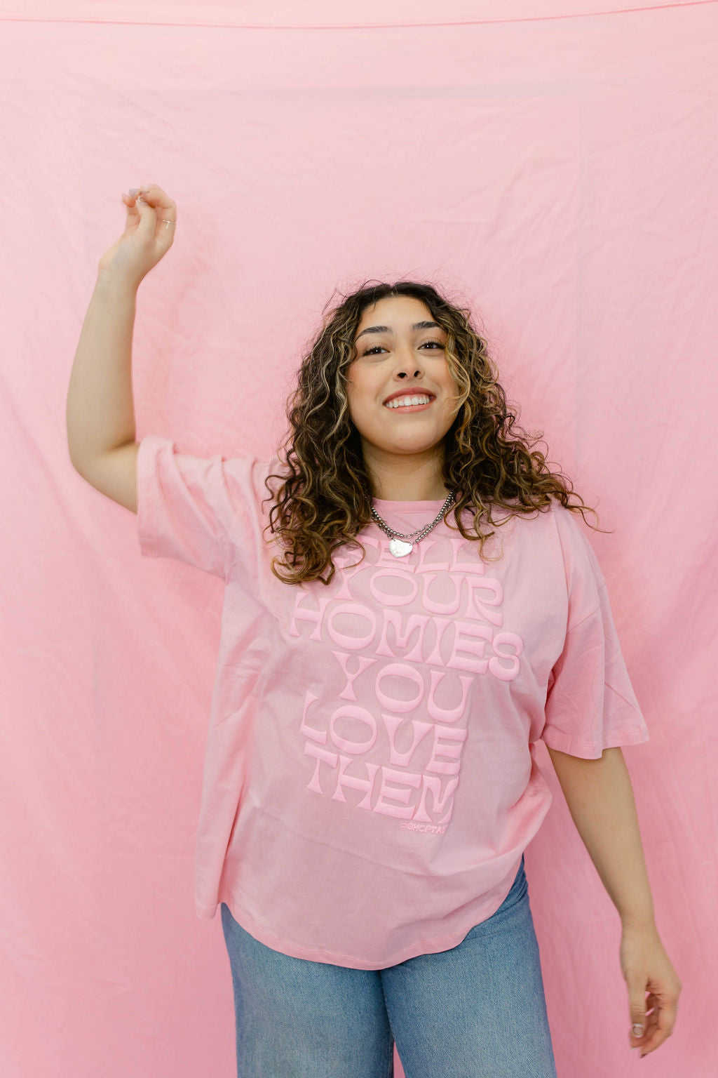 TABY ORIGINAL: Tell Your Homies You Love Them Boxy Tee EXTREME PUFF*** In PINK*** RESTOCKED****