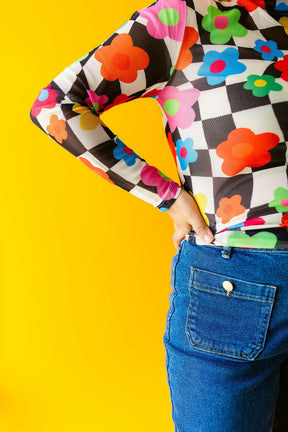 TABY ORIGINAL: In My Blooming Era Peekaboo Mesh top IN SIZES XS-5X***