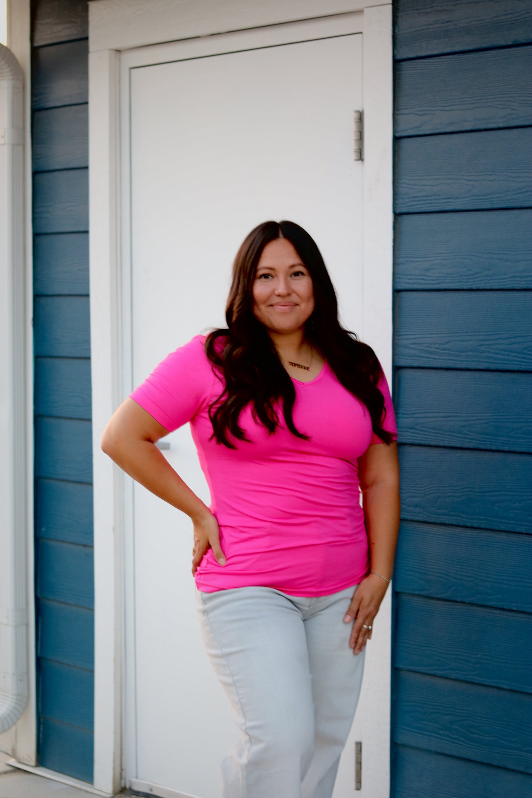 TABY ORIGINAL: Versa Tee In PINK*** IN SIZES XS-5X** BUNDLE AND SAVE***