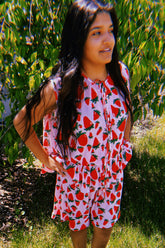 TABY ORIGINAL: Strawberry Fields Plisse Short/Vest Set In Sizes XS-5X!***