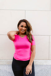 TABY ORIGINAL: Versa Tee In PINK*** IN SIZES XS-5X** BUNDLE AND SAVE***