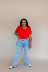 TABY ORIGINAL: Versa Tee In RED*** IN SIZES XS-5X** BUNDLE AND SAVE***