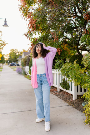 TABY ORIGINAL: The Yin To My Yang Cardigan In LAVENDER & PINK** In Sizes XS-5X!***