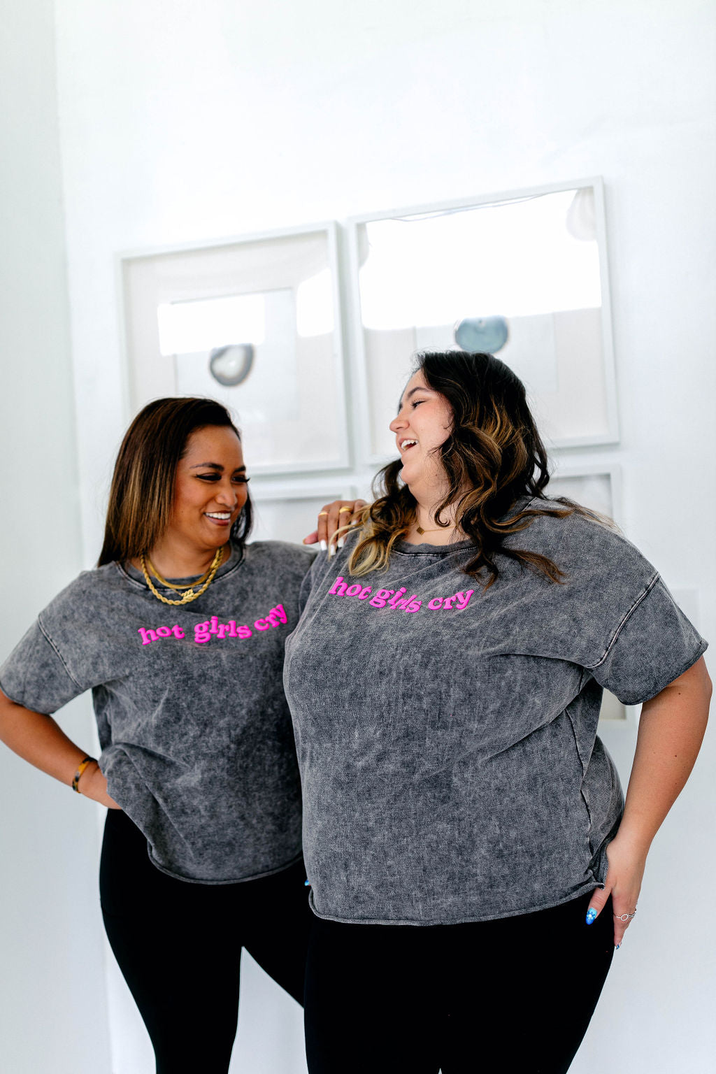 TABY ORIGINAL: Hot Girls Cry Everyday Tee In CHARCOAL*** PUFF***