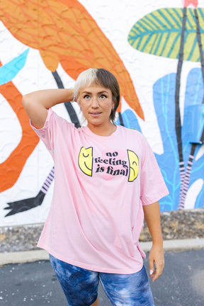 TABY ORIGINAL: No Feeling Is Final Boxy Tee In PINK***