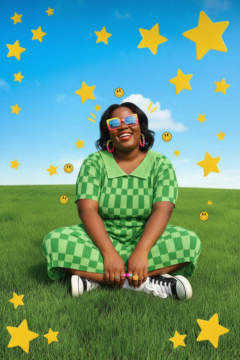 TABY ORIGINAL: Green Grid Plisse Skirt Set In Sizes XS-5X***