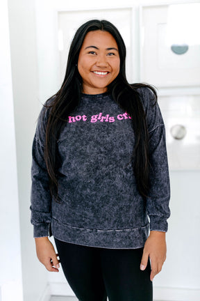 TABY ORIGINAL: Hot Girls Cry Pullover In CHARCOAL*** PUFF***