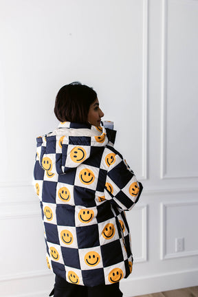 TABY ORIGINAL: Happily Checked Out Puffer Coat In Sizes XS-5X!***