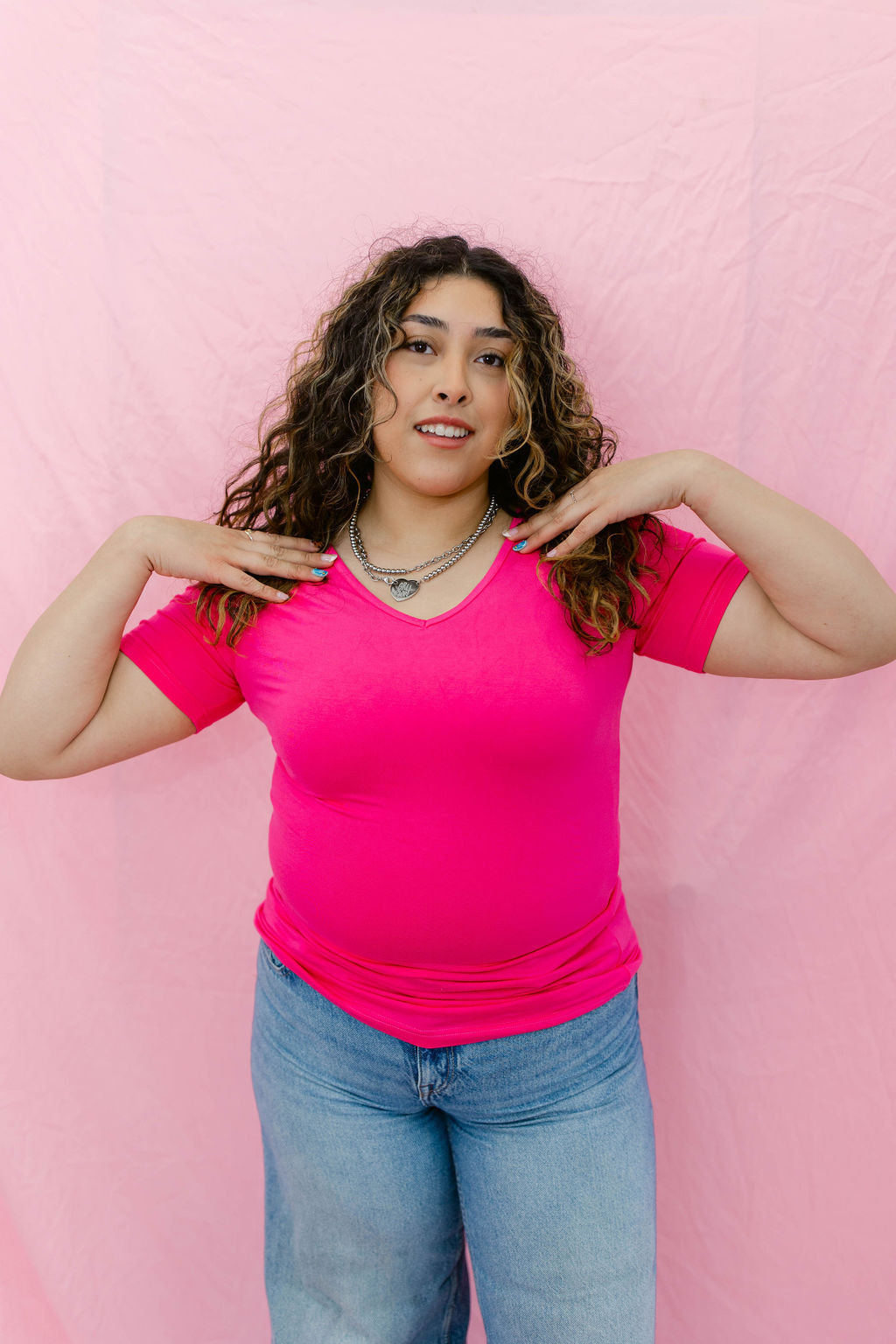 TABY ORIGINAL: Versa Tee In PINK*** IN SIZES XS-5X** BUNDLE AND SAVE***