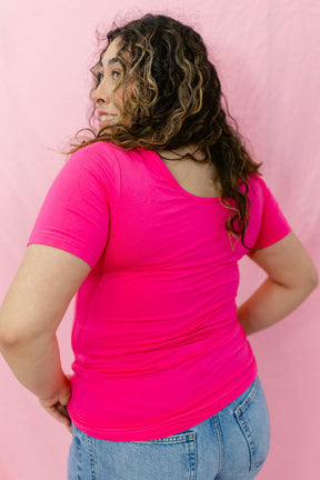 TABY ORIGINAL: Versa Tee In PINK*** IN SIZES XS-5X** BUNDLE AND SAVE***