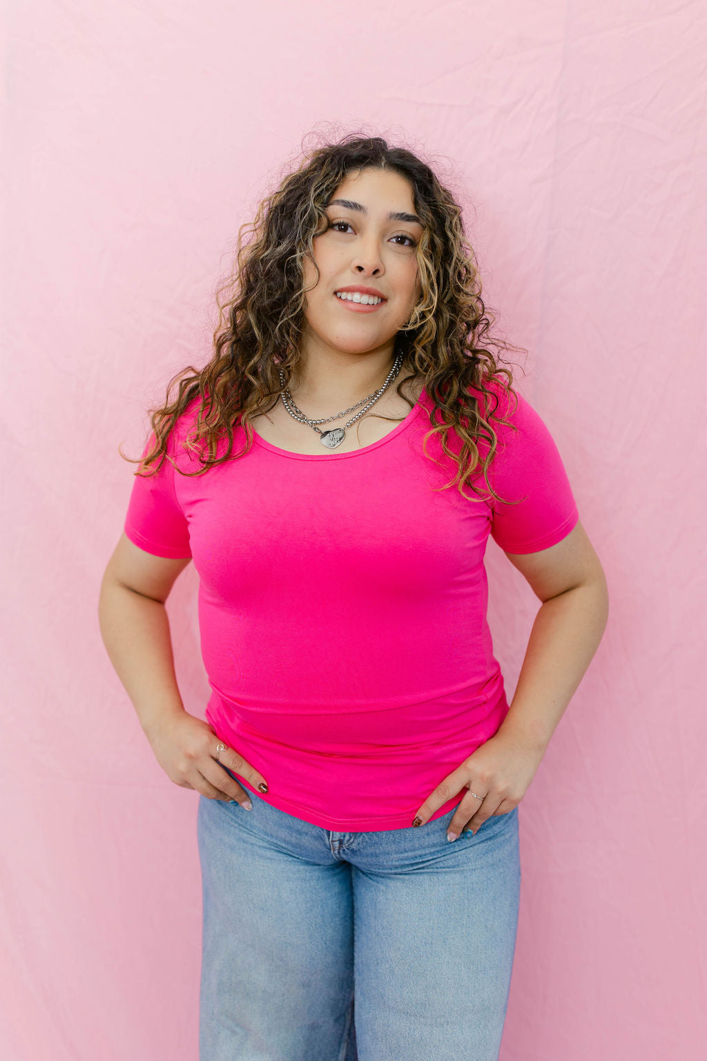 TABY ORIGINAL: Versa Tee In PINK*** IN SIZES XS-5X** BUNDLE AND SAVE***