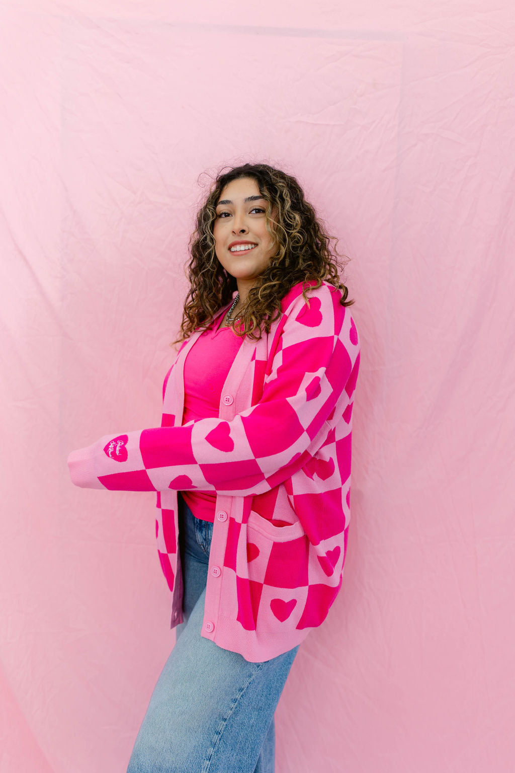 TABY ORIGINAL: Radical Self Love Cardigan In PINK*** Sizes XS-5X!***