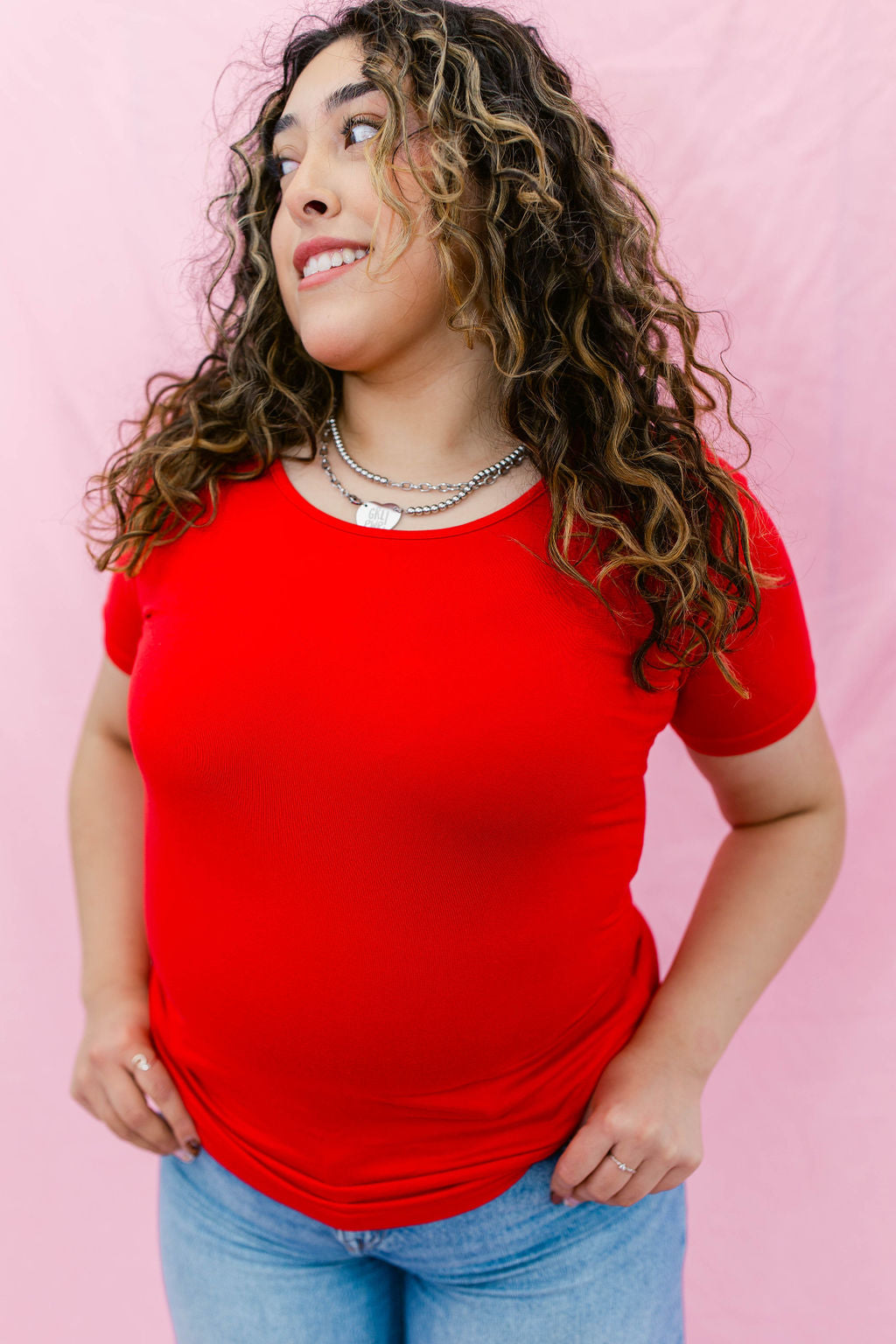 TABY ORIGINAL: Versa Tee In RED*** IN SIZES XS-5X** BUNDLE AND SAVE***