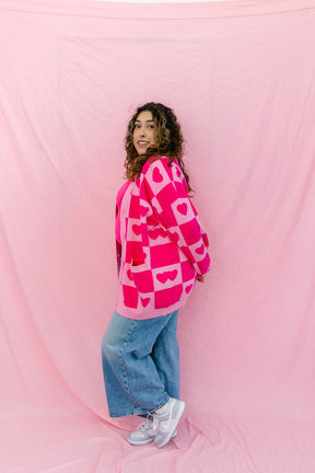 TABY ORIGINAL: Radical Self Love Cardigan In PINK*** Sizes XS-5X!***