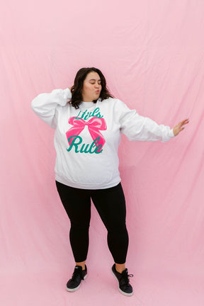 TABY ORIGINAL: Girls Rule Pullover Crew Neck in Sizes XS-5X!***